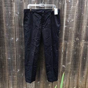 NWT IZOD Black Flat Front Slacks Chinos 36 x 30